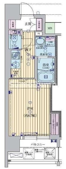 谷町四丁目駅 徒歩5分 12階の物件間取画像