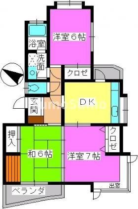 高宮駅 徒歩3分 3階の物件間取画像