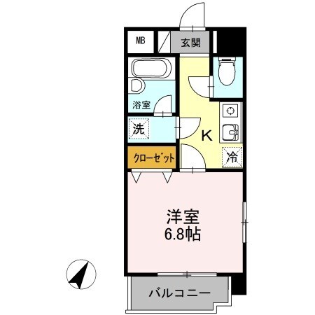 大橋駅 徒歩7分 3階の物件間取画像