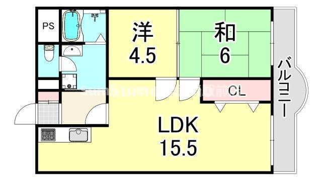 立花駅 徒歩5分 2階の物件間取画像