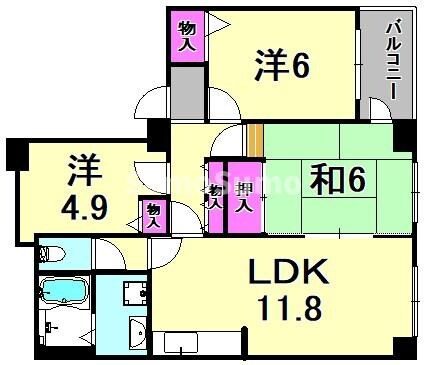 武庫川駅 徒歩9分 2階の物件間取画像