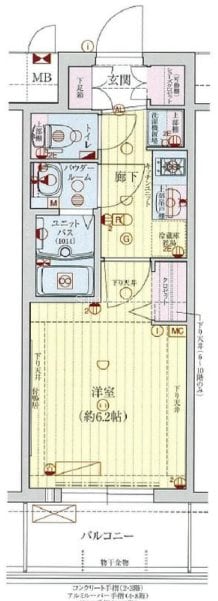 恵美須町駅 徒歩5分 6階の物件間取画像