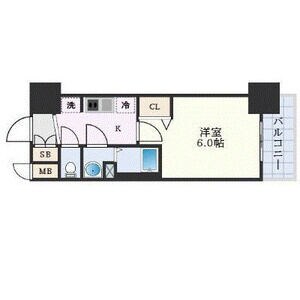 玉造駅 徒歩5分 5階の物件間取画像