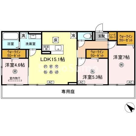 D-ROOM五十川Ⅱの物件間取画像