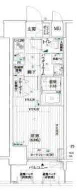 長堀橋駅 徒歩1分 6階の物件間取画像