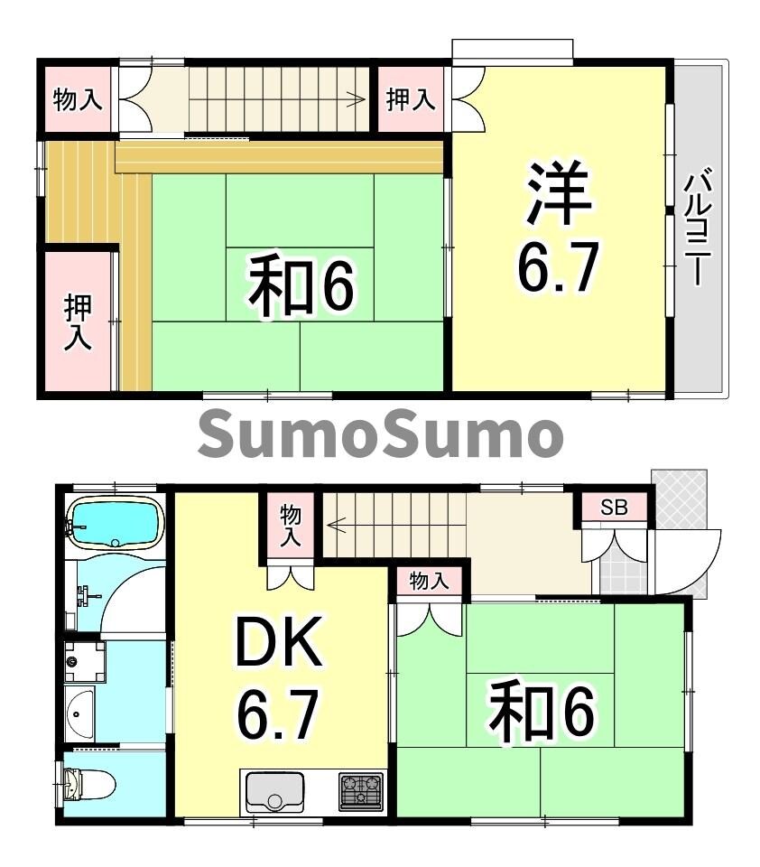 武庫之荘東戸建の物件間取画像