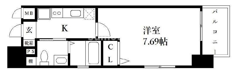 渡辺通駅 徒歩5分 3階の物件間取画像