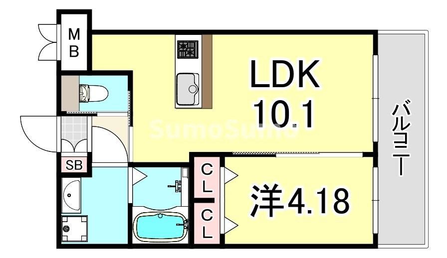 御幣島駅 徒歩9分 13階の物件間取画像