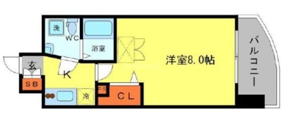 ＪＲ難波駅 徒歩5分 9階の物件間取画像