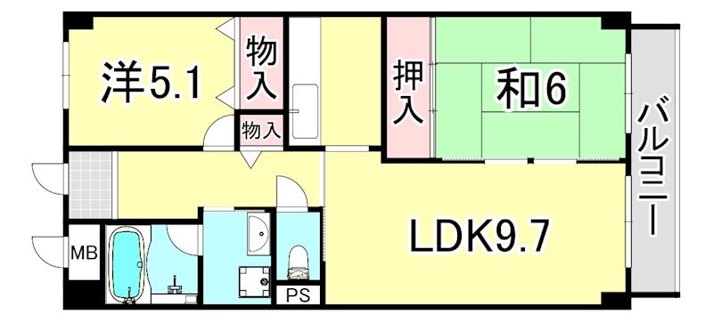 ラフィーネ武庫之荘の物件間取画像