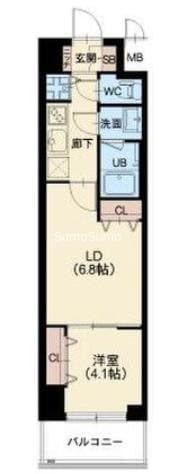 西大橋駅 徒歩5分 6階の物件間取画像