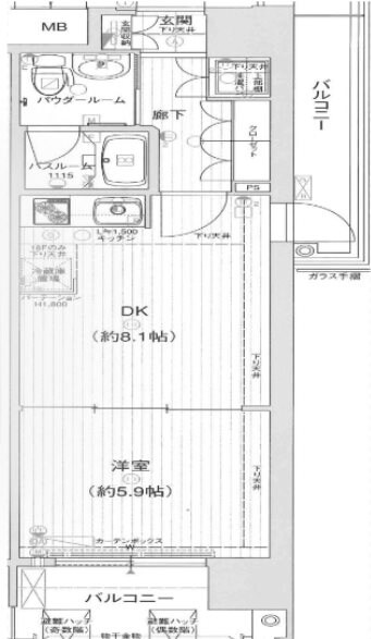 難波駅 徒歩5分 16階の物件間取画像