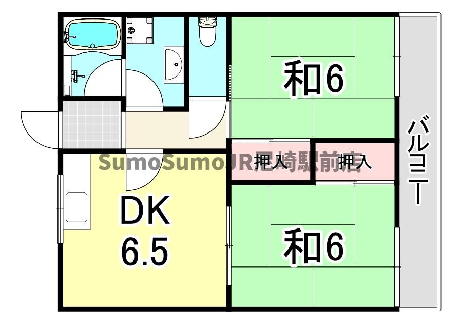 名月コーポWINGの物件間取画像