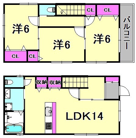 次屋2丁目貸家の物件間取画像