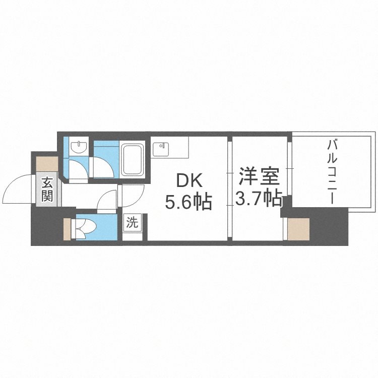 谷町四丁目駅 徒歩5分 8階の物件間取画像