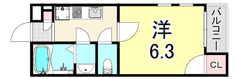 尼崎駅 徒歩11分 2階の物件間取画像