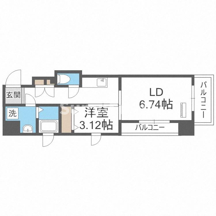 薬院大通駅 徒歩5分 10階の物件間取画像