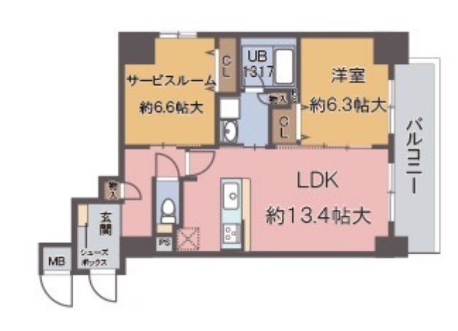 桜川駅 徒歩3分 3階の物件間取画像