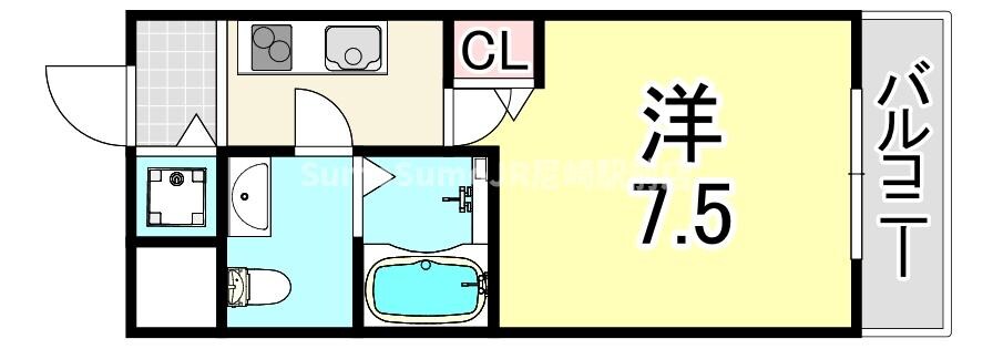 尼崎駅 徒歩2分 6階の物件間取画像