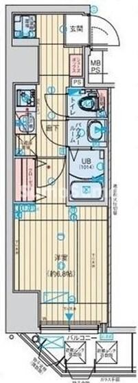 恵美須町駅 徒歩5分 6階の物件間取画像