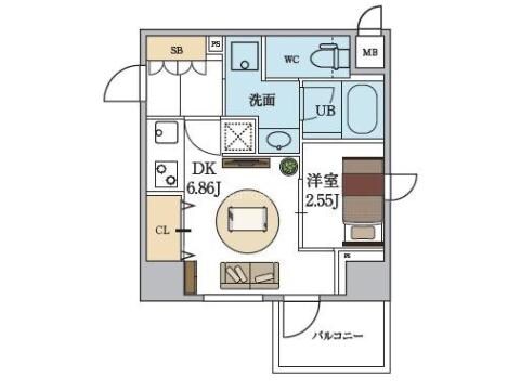 西長堀駅 徒歩5分 3階の物件間取画像