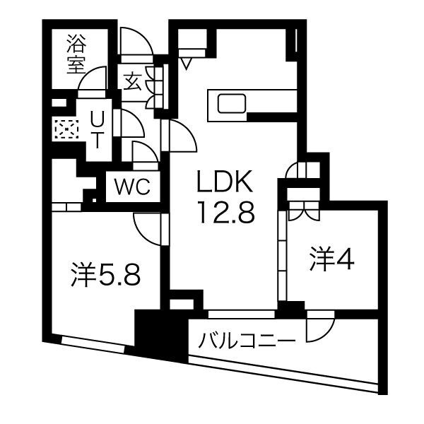 レーベン福岡天神ONE TOWERの物件間取画像