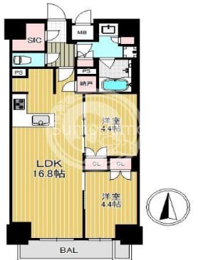 ファインレジデンス大阪本町の物件間取画像