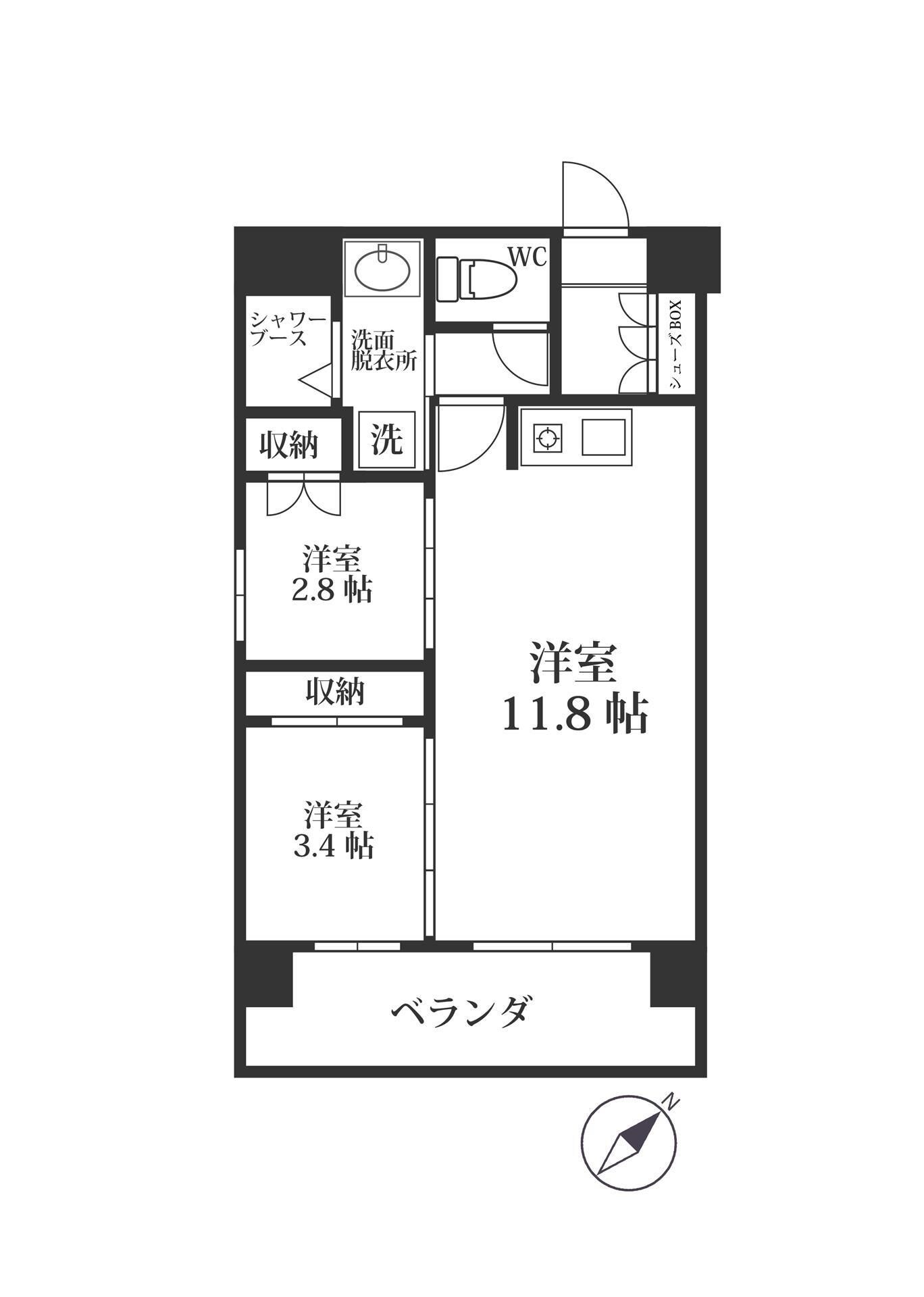 六本松駅 徒歩5分 2階の物件間取画像