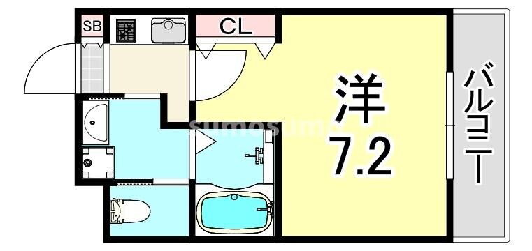 出屋敷駅 徒歩2分 4階の物件間取画像