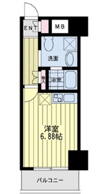 恵美須町駅 徒歩2分 8階の物件間取画像