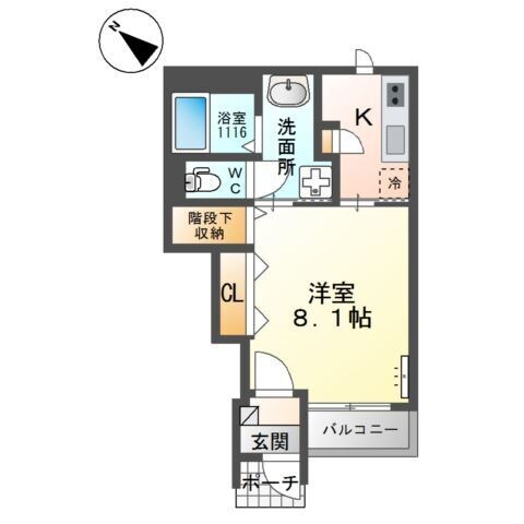 呉服町駅 徒歩5分 1階の物件間取画像