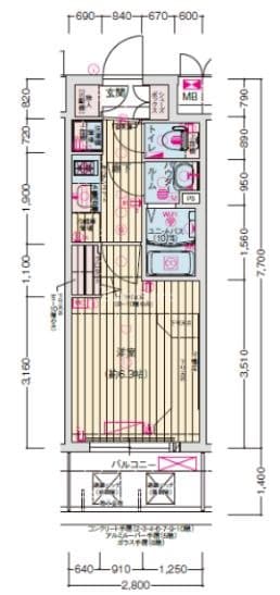 日本橋駅 徒歩7分 9階の物件間取画像