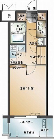 天神南駅 徒歩4分 11階の物件間取画像