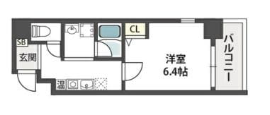 大国町駅 徒歩5分 4階の物件間取画像