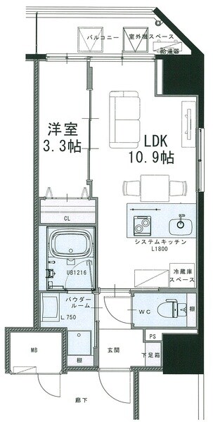 四ツ橋駅 徒歩5分 10階の物件間取画像