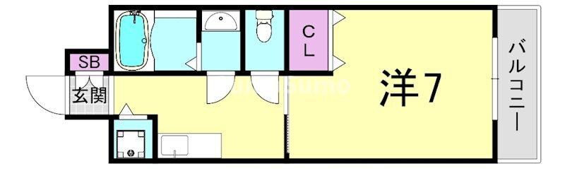 レインボーコート立売堀の物件間取画像