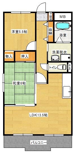 パールハイツ大橋Ⅱの物件間取画像