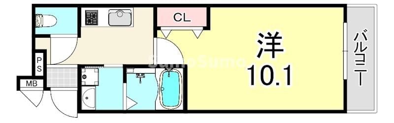 園田駅 徒歩5分 1階の物件間取画像