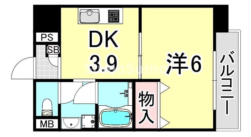 江坂駅 徒歩6分 7階の物件間取画像