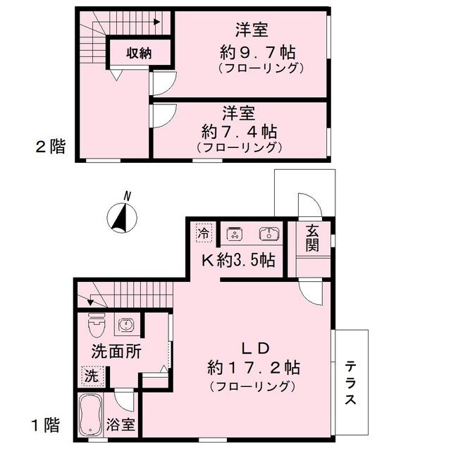 Ｗ ｔｅｒｒａｃｅの物件間取画像