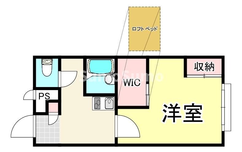 出屋敷駅 徒歩15分 2階の物件間取画像