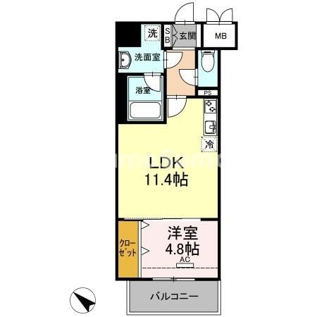 薬院駅 徒歩6分 7階の物件間取画像