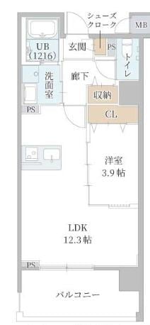 谷町九丁目駅 徒歩3分 2階の物件間取画像