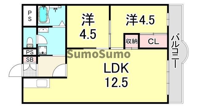 リアライズ立花の物件間取画像