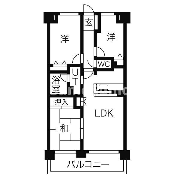 桜坂駅 徒歩10分 13階の物件間取画像