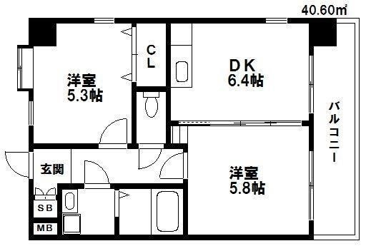 東比恵駅 徒歩10分 5階の物件間取画像