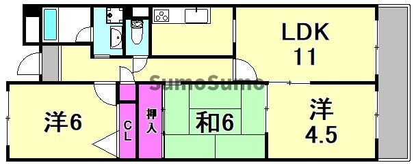 園田駅 徒歩19分 2階の物件間取画像