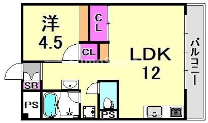 猪名寺駅 徒歩15分 11階の物件間取画像