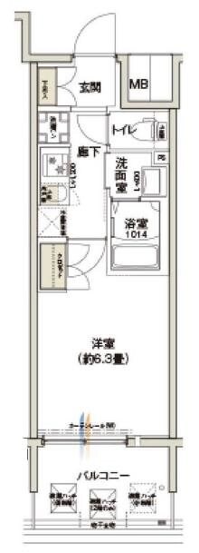 阿波座駅 徒歩3分 14階の物件間取画像