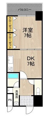 西長堀駅 徒歩2分 7階の物件間取画像